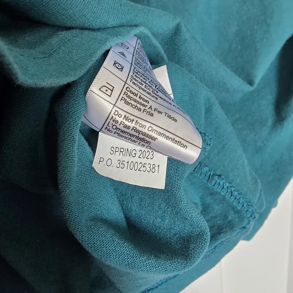 Carhartt Womens Teal Long Sleeve Tee with Pink Graphic - Picture 5 of 5